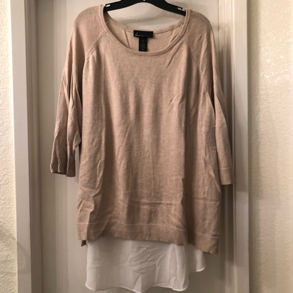 Lane Bryant Hi Lo Sweater w/sheer inset back 2224w
